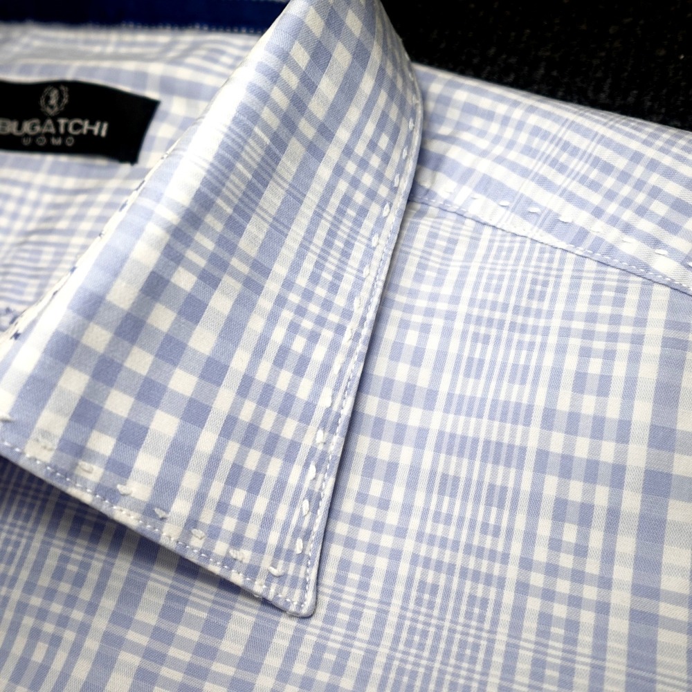 Bugatchi Uomo Button Down Shirt Lavender Plaid Ve… - image 7